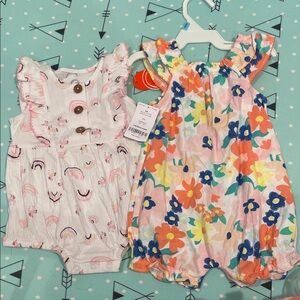 Floral and Rainbow Kids Romper Set